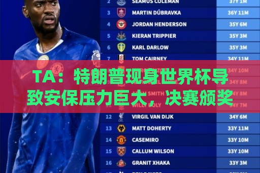 TA：特朗普现身世界杯导致安保压力巨大，决赛颁奖时还引发嘘声
